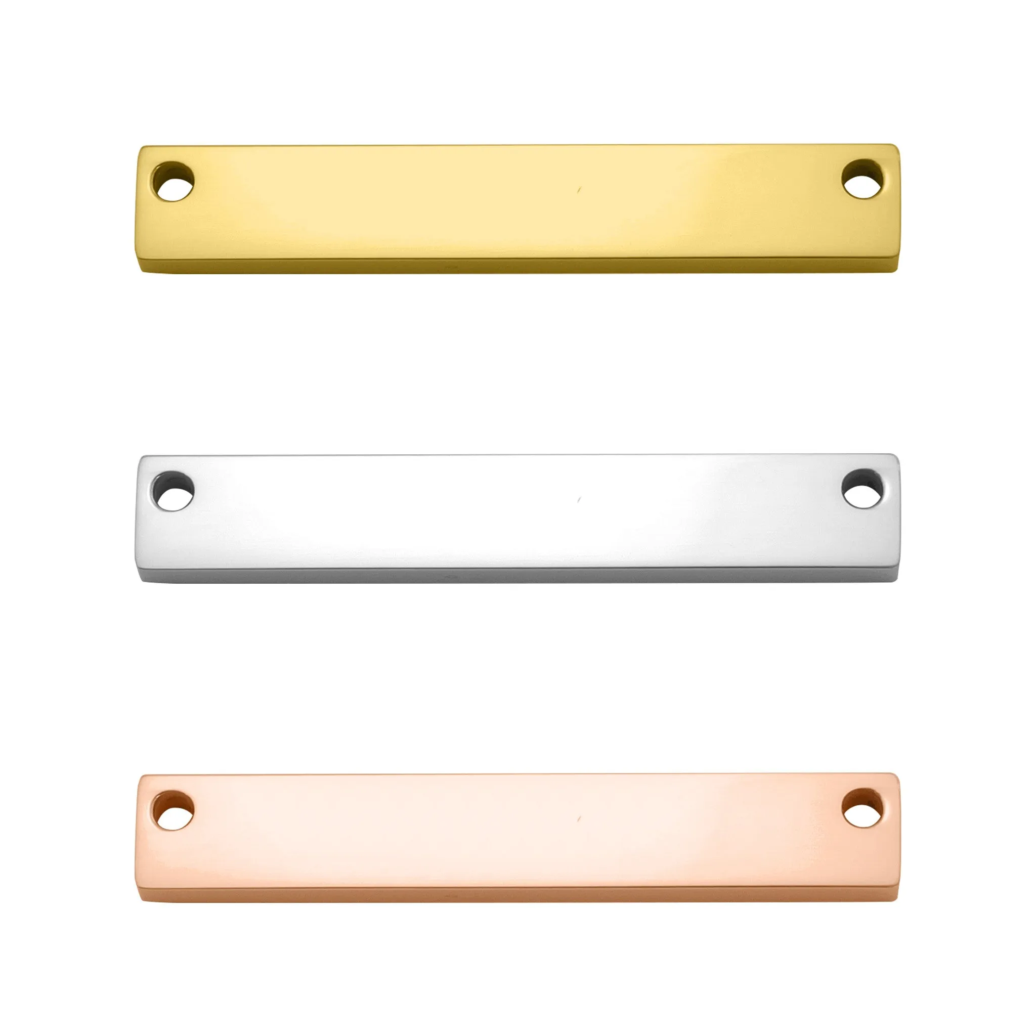 10 Pack - 18K Gold PVD Coated Polished Stainless Steel Blank Bar / SBB0072