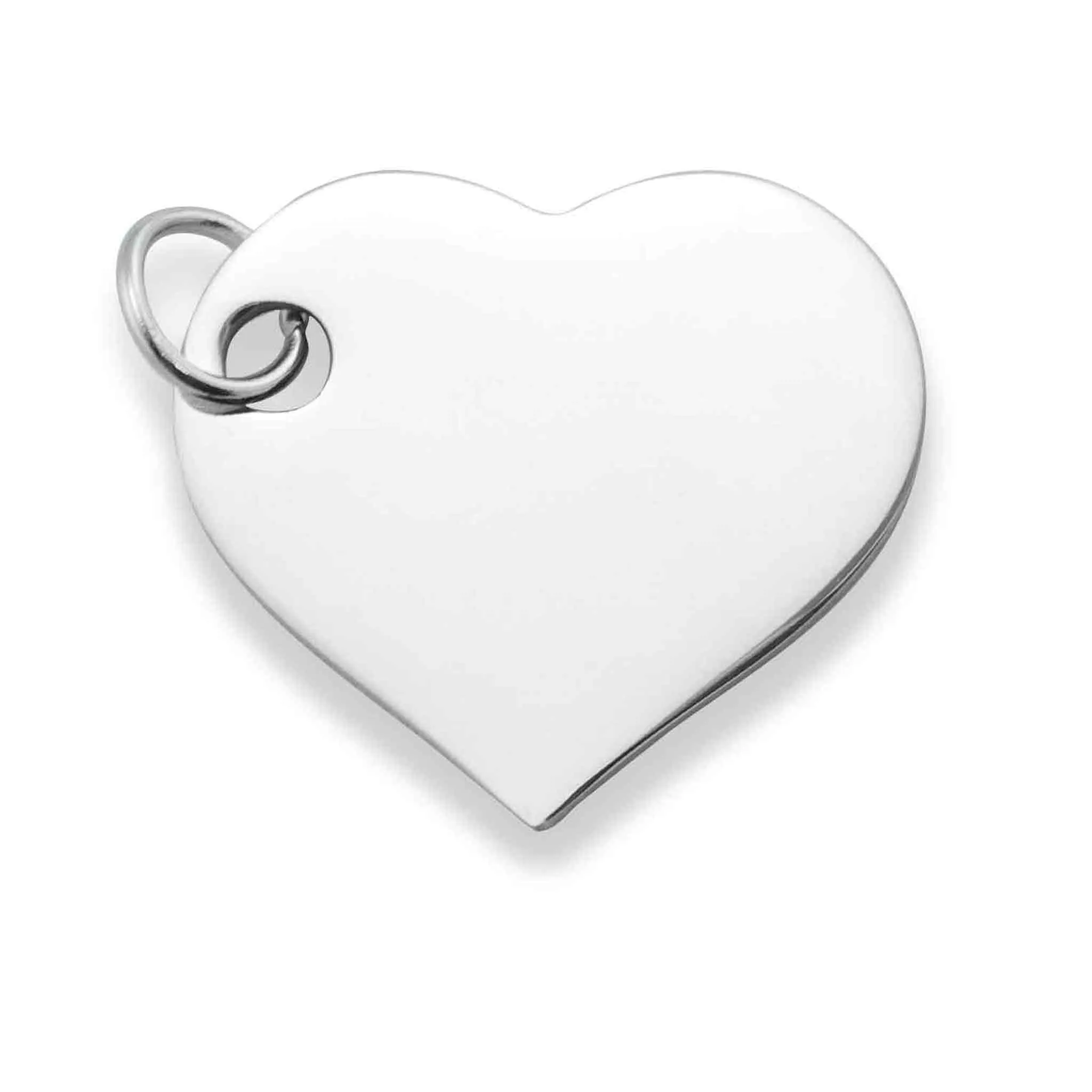 10 Pack - Polished Stainless Steel Heart Pendant / SBB0031