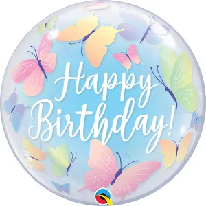 22" Birthday Butterflies Bubble Balloon