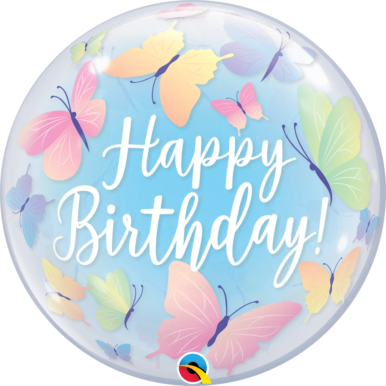 22" Birthday Butterflies Bubble Balloon