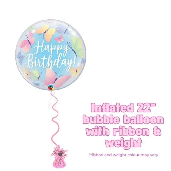 22" Birthday Butterflies Bubble Balloon