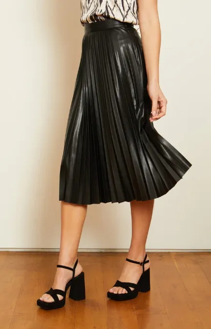 ANNETTE BLACK VEGAN LEATHER SKIRT