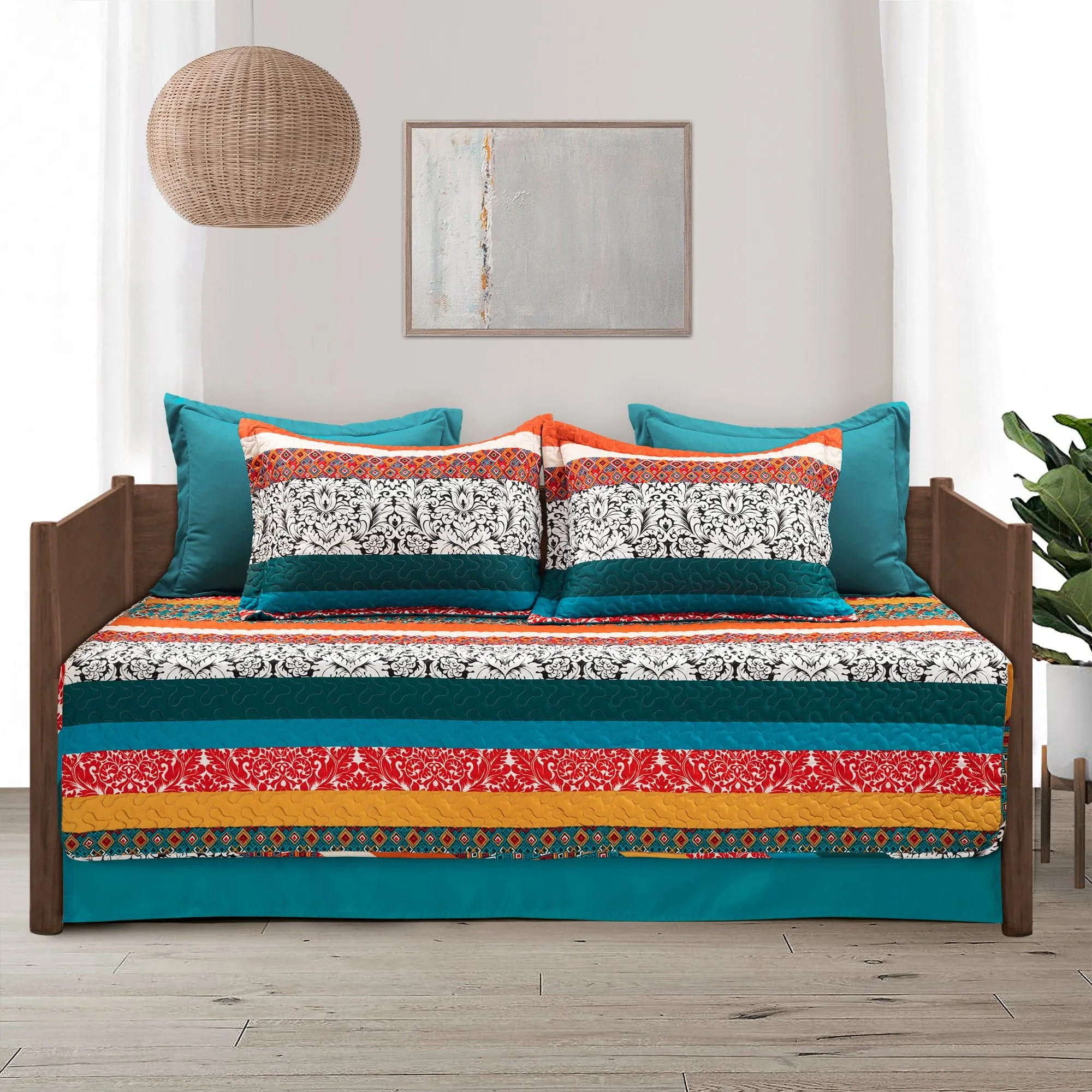 Boho Stripe 6 Piece Daybed Cover Set