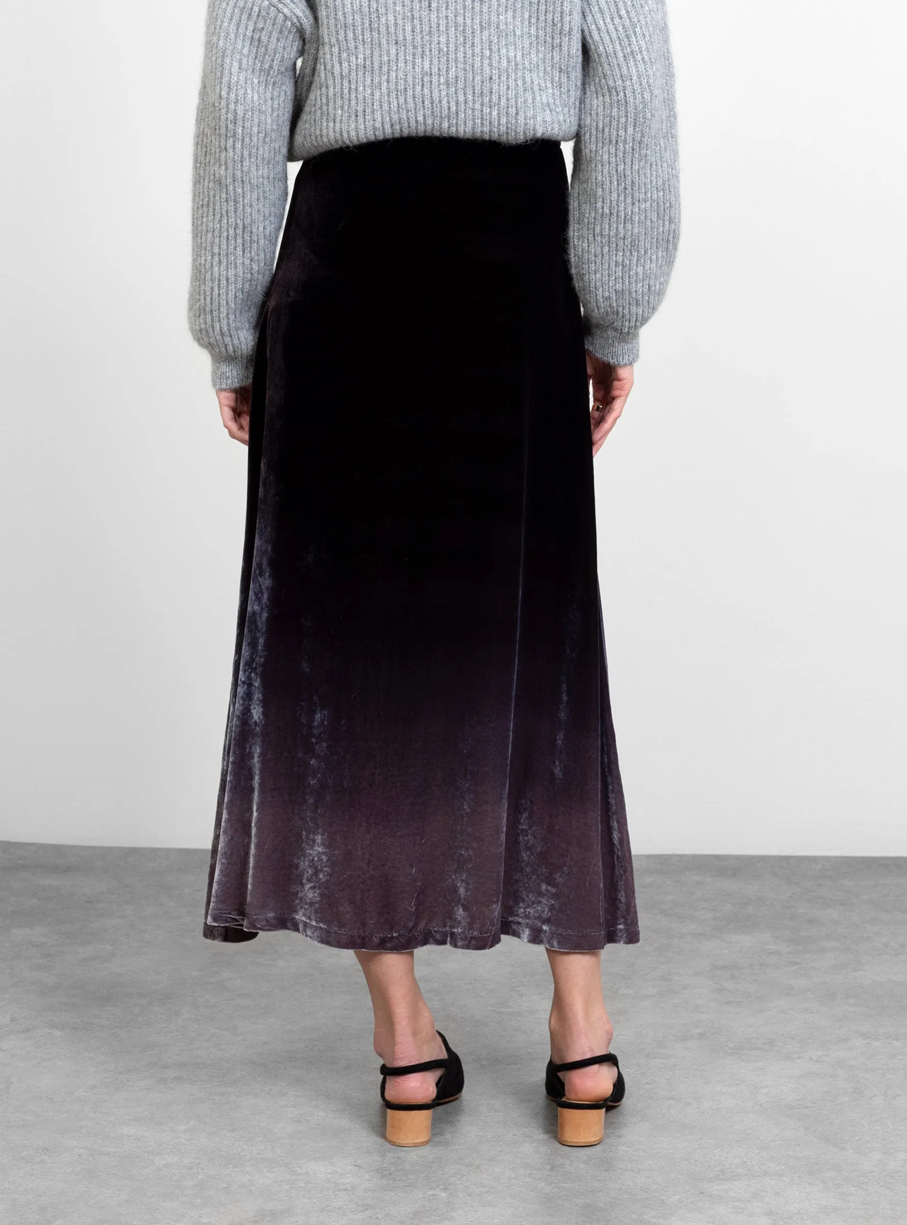 Button Front Skirt Night Ombre