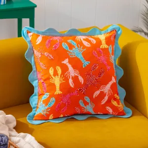 Crustaceans Scalloped Cushion Orange