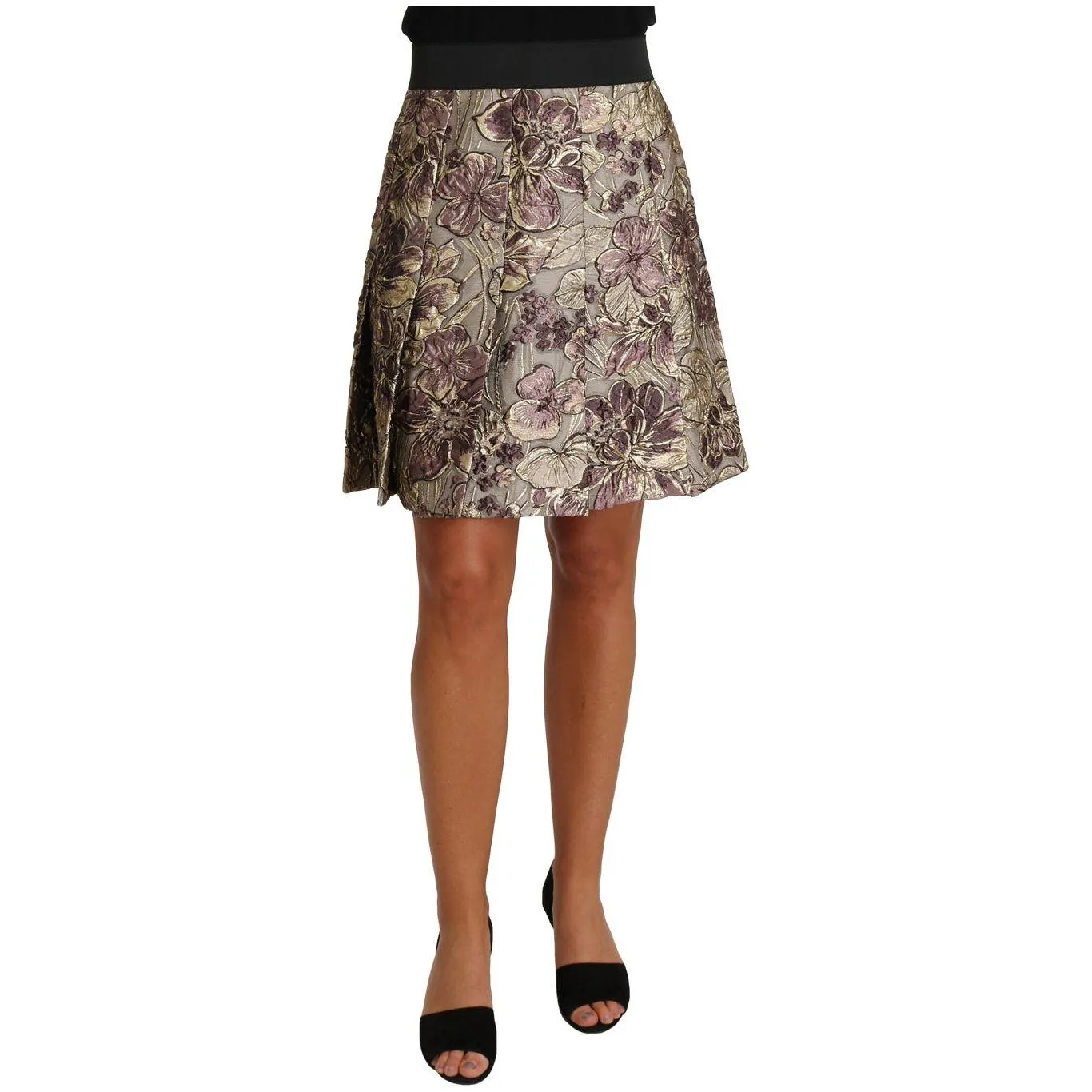 Dolce & Gabbana Floral Jacquard A-Line Skirt Delight