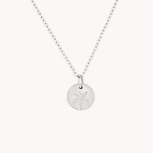 February Iris Silver Birthflower Necklace W.