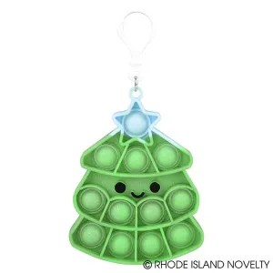 Green 4.25" Christmas Tree with Blue Star Bubble Popper Clip On