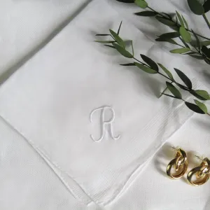 Irish Linen Ladies Personalised Initial Handkerchief