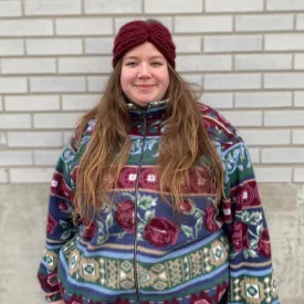 maroon knit winter headband