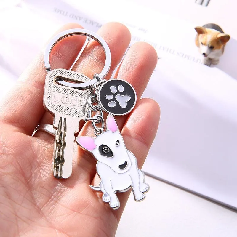 Metal Bull Terrier Keychain