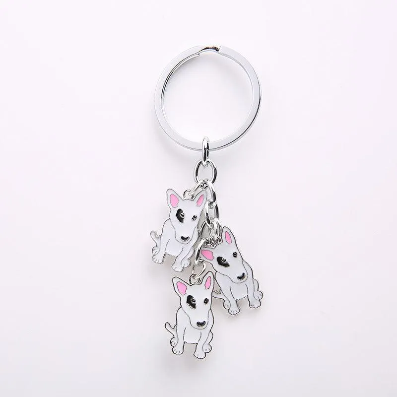 Metal Bull Terrier Keychain