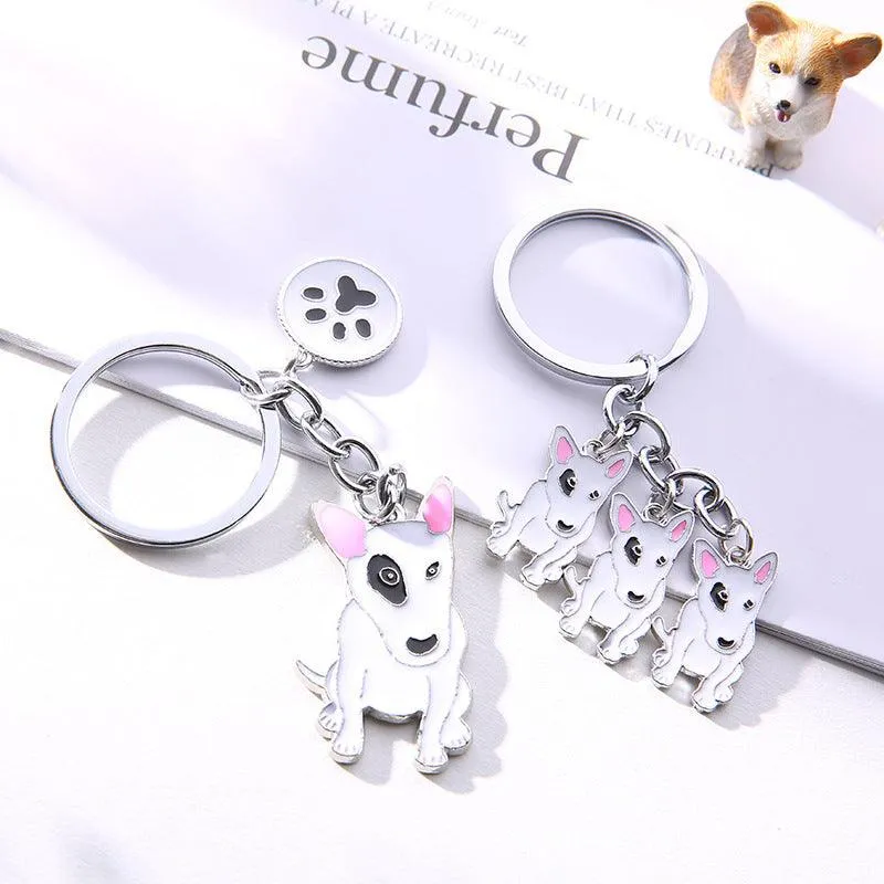 Metal Bull Terrier Keychain