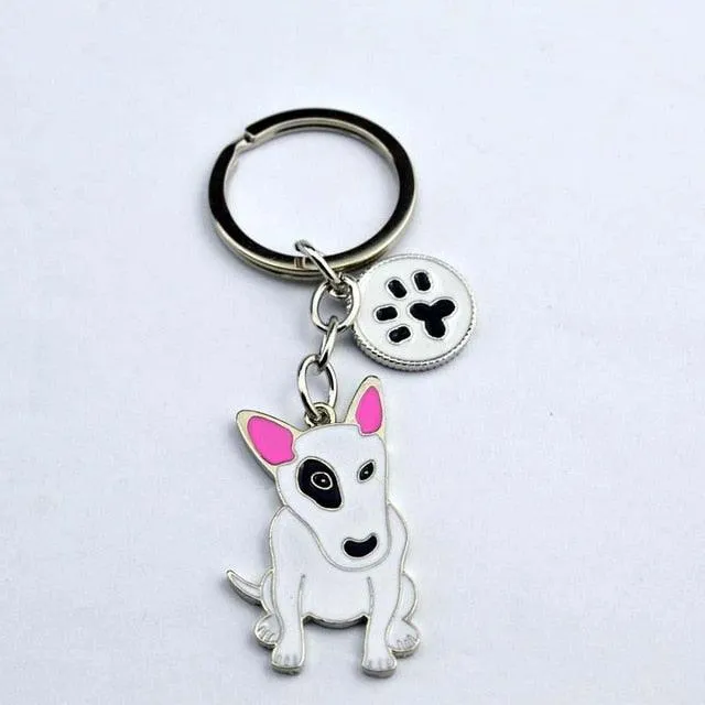 Metal Bull Terrier Keychain