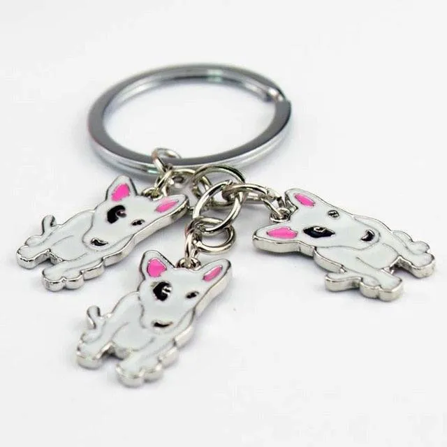 Metal Bull Terrier Keychain