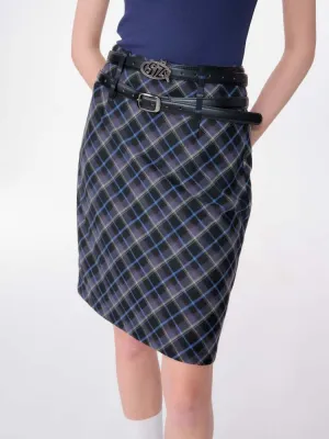 Mid Length Plaid A-Line Skirt【s0000007143】