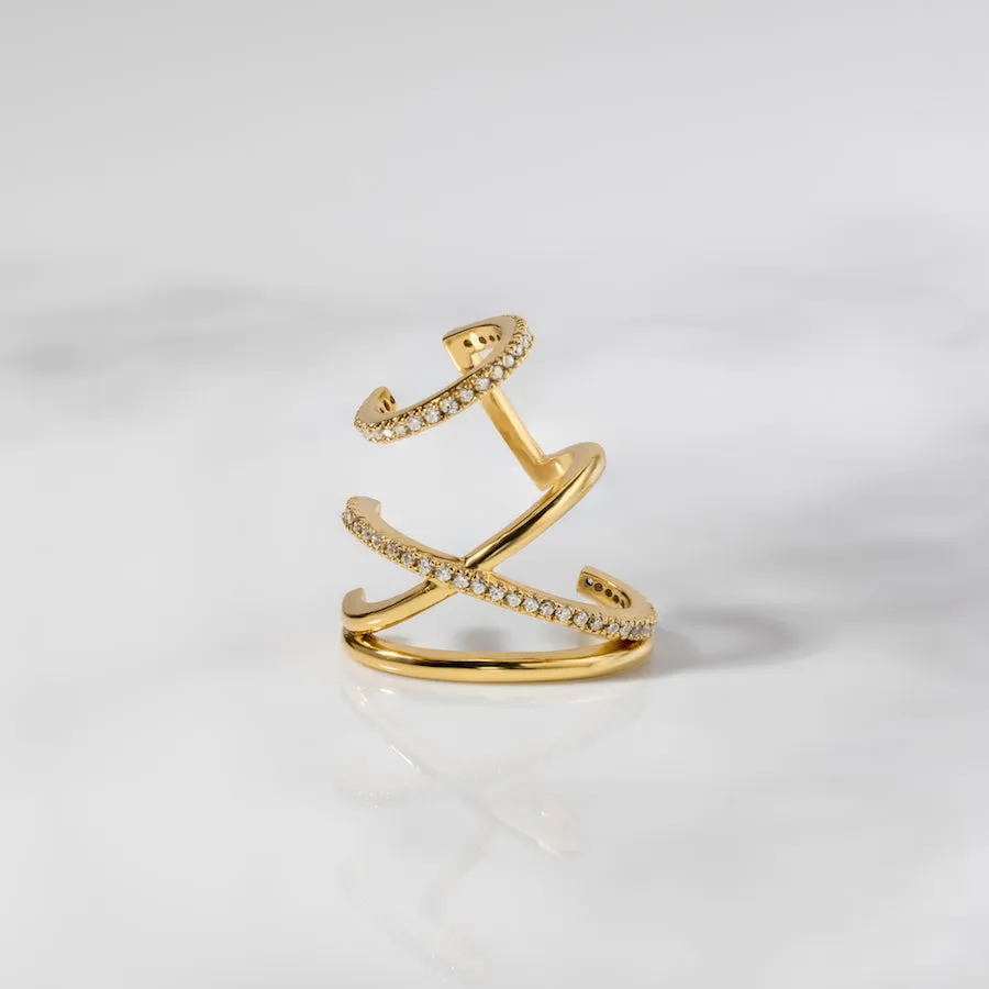 Multi Pave Gold Ear Cuff