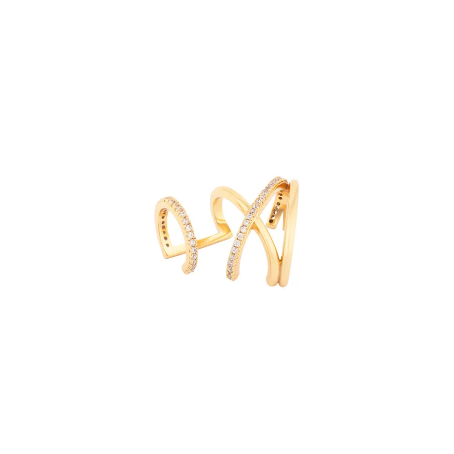 Multi Pave Gold Ear Cuff