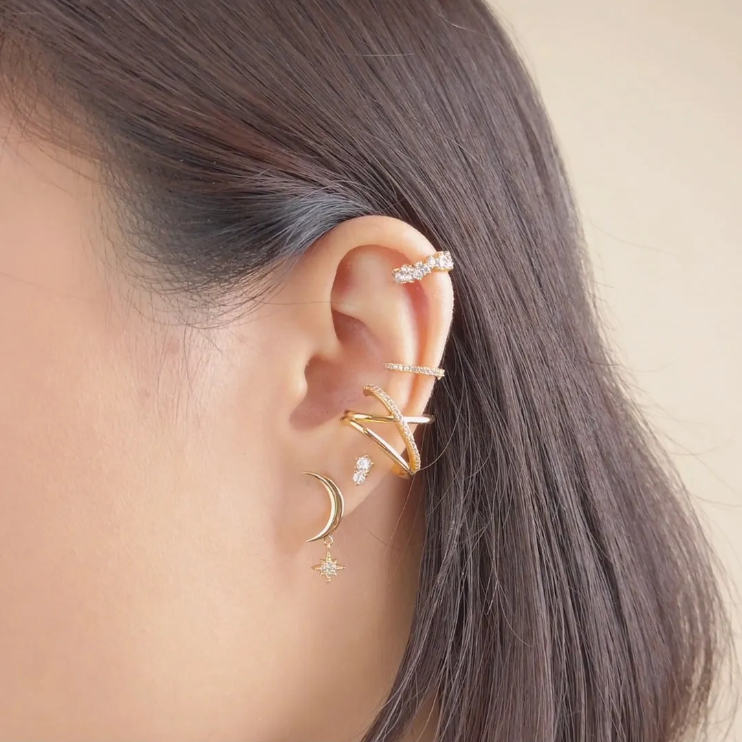 Multi Pave Gold Ear Cuff