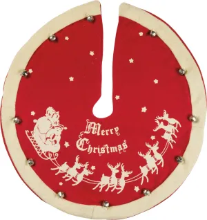 Santa And Sleigh Small Vintage Tree Skirt