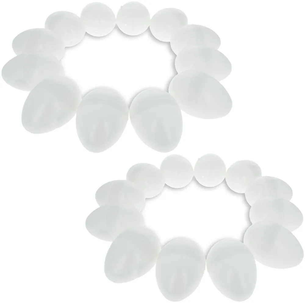 Set of 144 White Plastic Easter Eggs 2.25 Inches