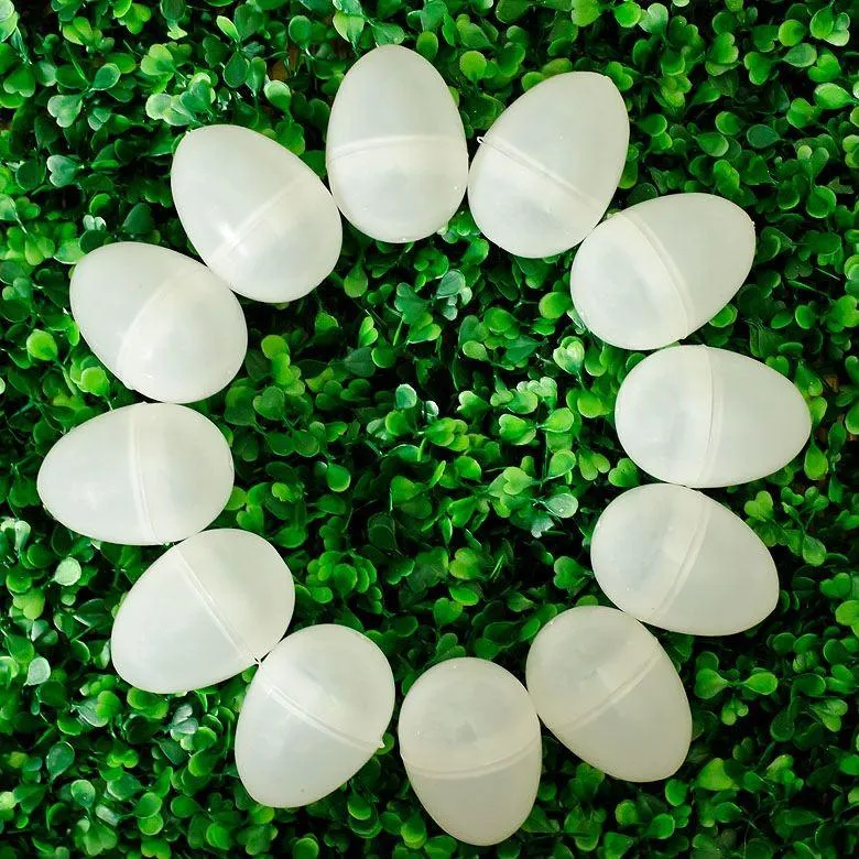 Set of 144 White Plastic Easter Eggs 2.25 Inches