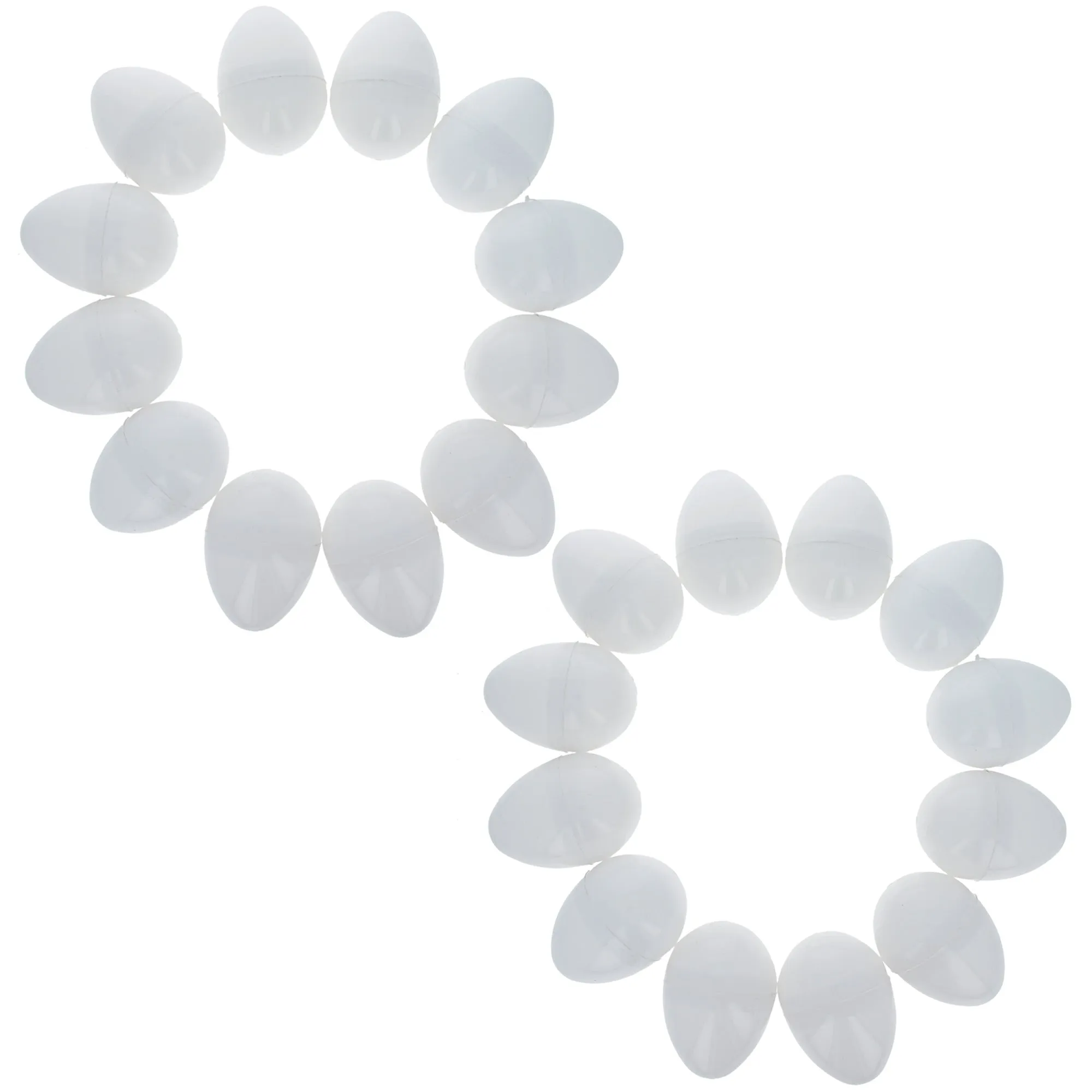 Set of 144 White Plastic Easter Eggs 2.25 Inches