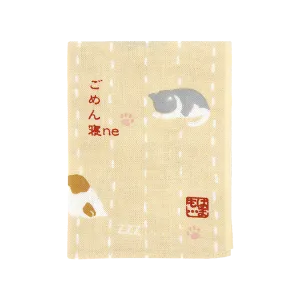 Tenugui Handkerchief - Cat's "Sorry/Sleeping "