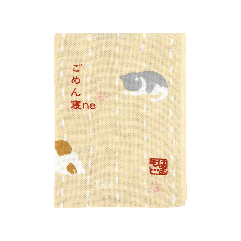 Tenugui Handkerchief - Cat's "Sorry/Sleeping "