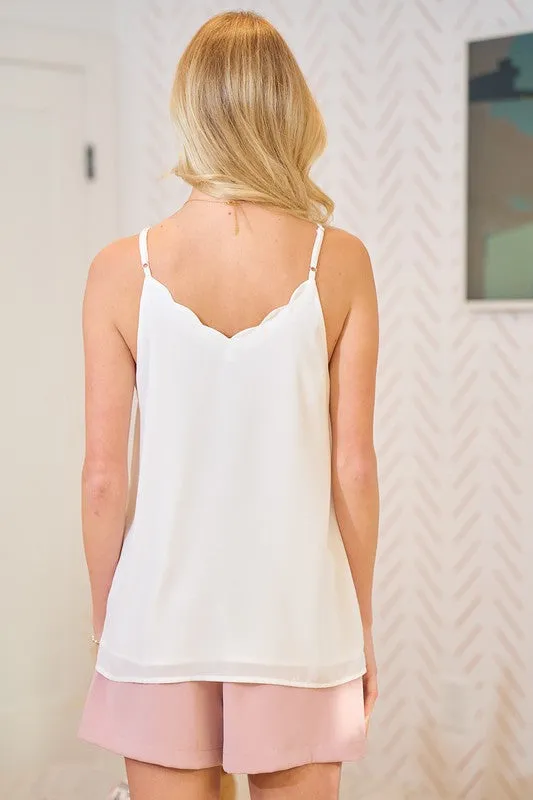 The Melony Scalloped Cami Tanks - 3 colors!