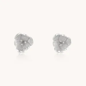 Tulip Silver Stud Earrings W.